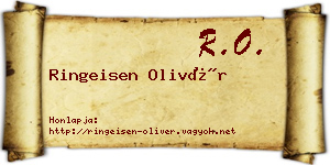 Ringeisen Olivér névjegykártya